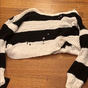 Distressed cropped hollister sweater
